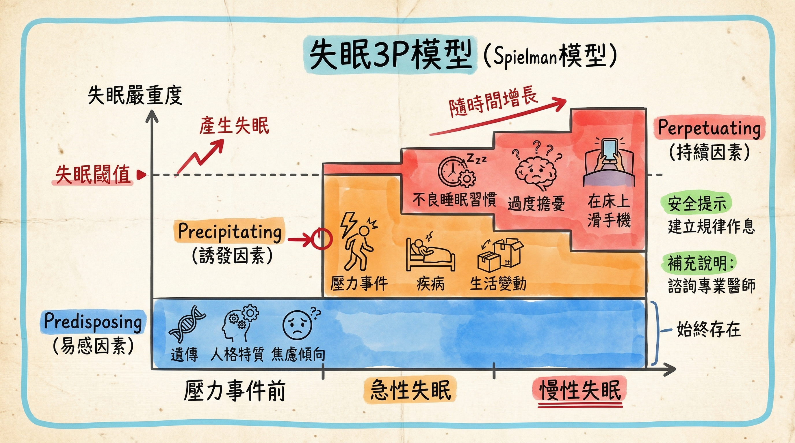 失眠3P模型